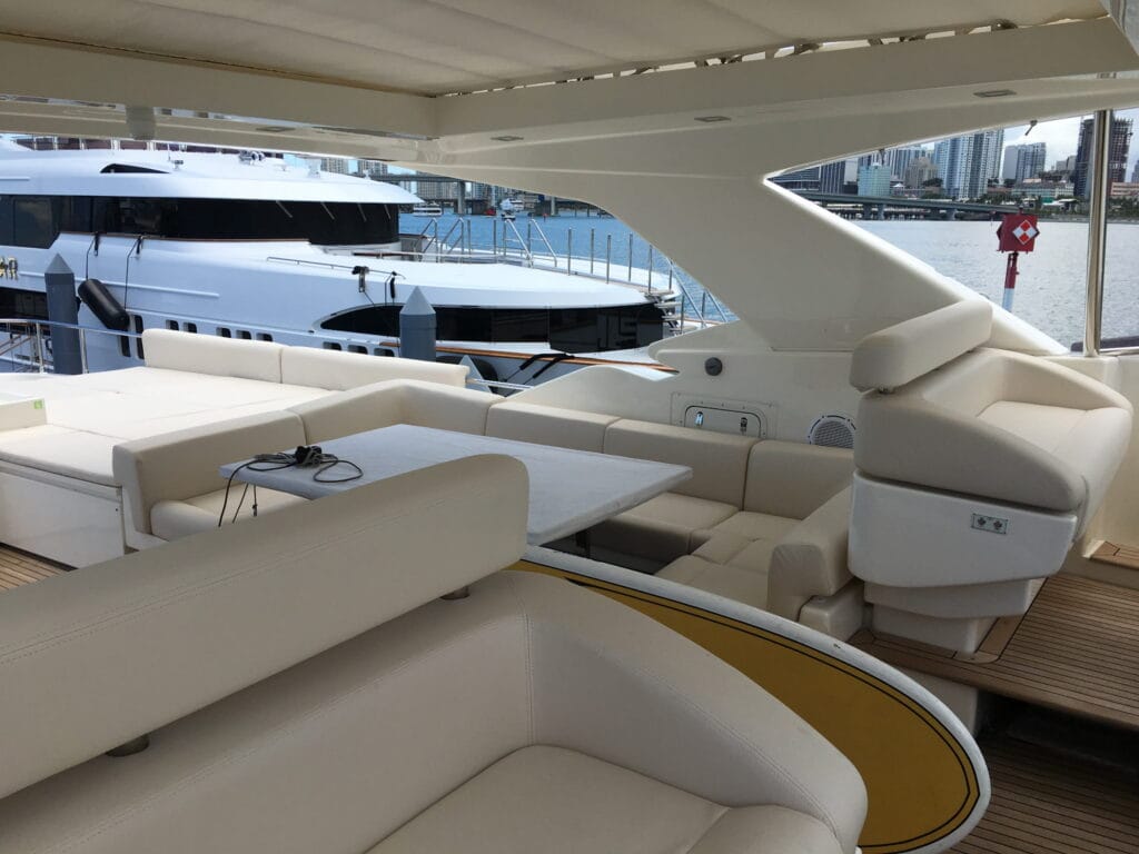 upholstery seating fly bridge yacht